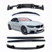 BMW F33 Kit 4 Series Convertible Gloss Black Spoiler Diffuser Splitter Side Extensions - Auto Kits